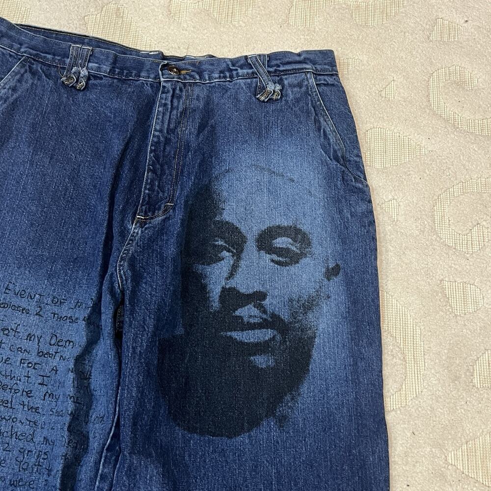 Vintage Makaveli Jeans Men's 38x33 Baggy Y2K Denim Wide Leg Tupac Skater VTG
